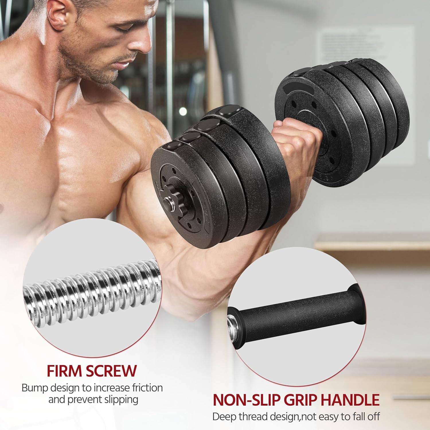 Adjustable Dumbbell Set, 15kg: image 2