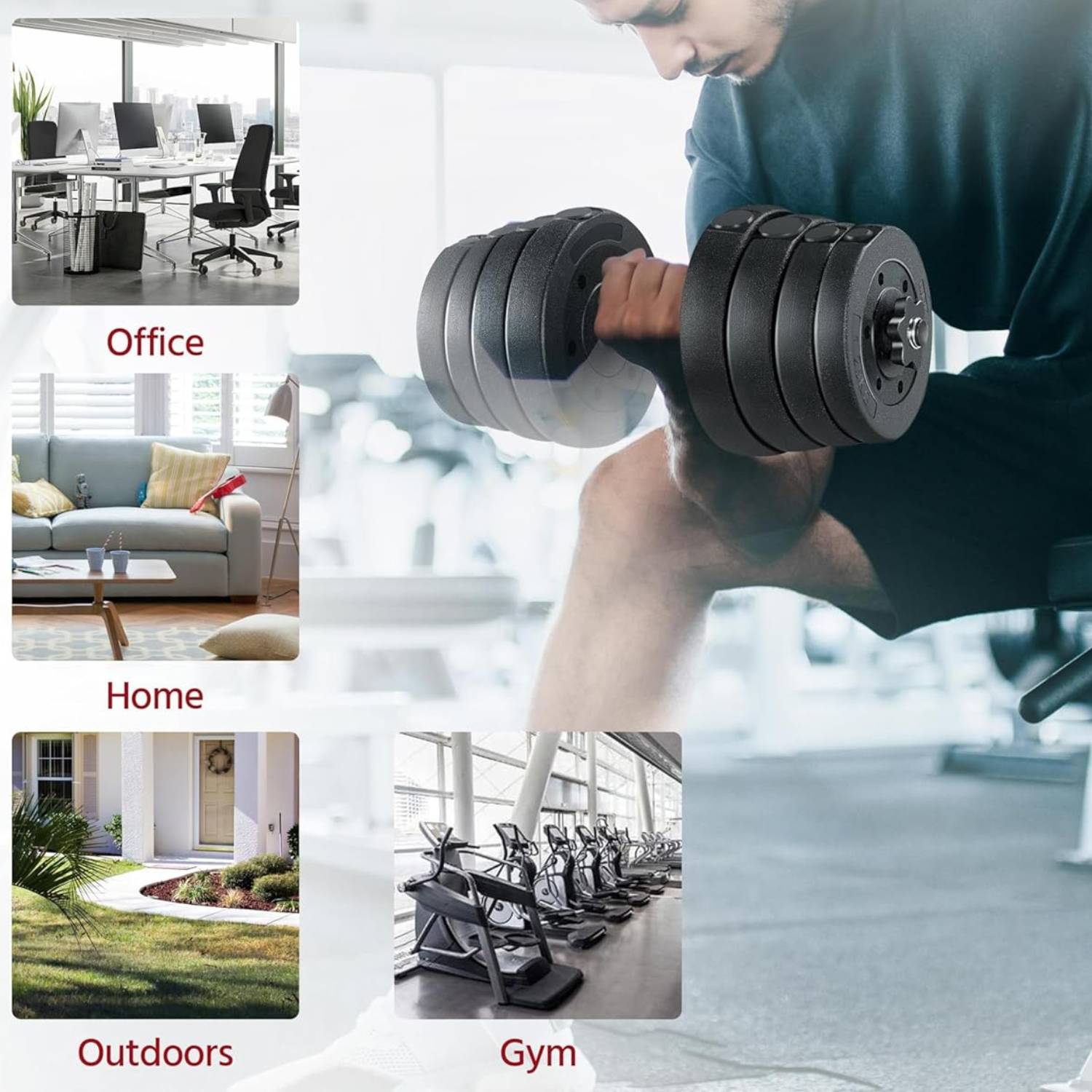 Adjustable Dumbbell Set, 15kg: image 5